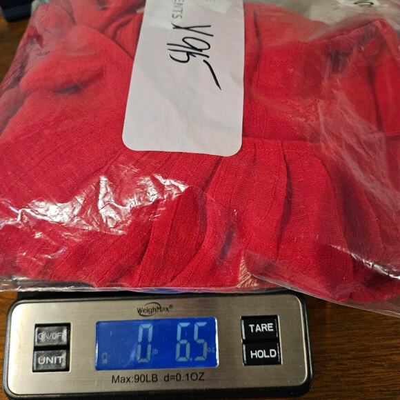 Red Blouse Batwing Tunic Top Flowy Boho Womens Plus Size 3X Holiday Relaxed Fit - Picture 16 of 16